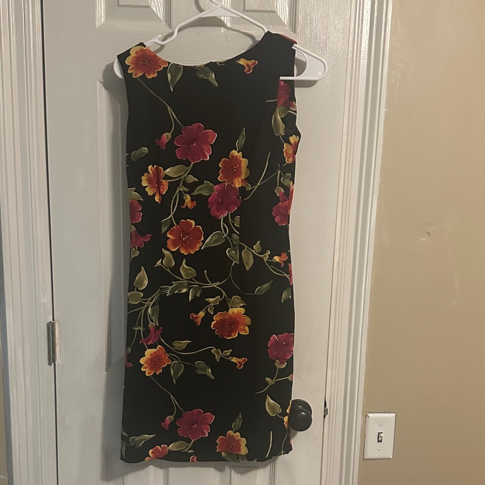 John Roberts Floral Black Mini Dress